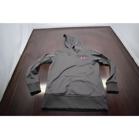 Under Armour Hoodie Gray Fleece Pullover Sweater Womens Size XS XSMALL - Picture 5 of 9